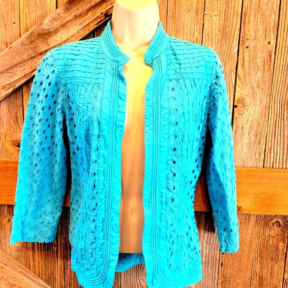 Chicos Open Front 3/4 Sleeve Cardigan Sweater Womens Size 0 Small Casual Lot o